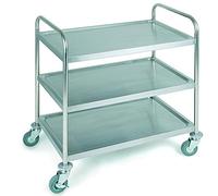 Chariot de transport en inox 3 plateaux