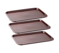 APS Fast Food Tray, Plateau de Service incassable et Lavable au Lave-Vaisselle, Made in Germany, 35 x 27 cm, Hauteur 2 cm, Brown (Lot de 3)