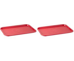 APS Fast Food Tray, Plateau de Service incassable et Lavable au Lave-Vaisselle, Made in Germany, 45 x 35,5 cm, Hauteur 2 cm, Rouge (Lot de 2)