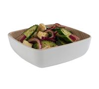 APS "Frida, bol en mélamine presque incassable, bol en plastique robuste, 12,5 x 12,5 x 4,5 cm, bol à céréales, bol à goûter, empilable, intérieur aspect bois, extérieur blanc, va au lave-vaisselle.