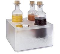 APS Glacière "FROSTY" - Boîte à glace transparente avec insert amovible pour 4 bouteilles - Dimensions : 27 x 27 cm, hauteur 15 cm, volume : 7,5 l
