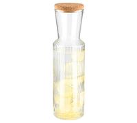 APS Glass Carafe "Lines", Carafe à eau en verre, Cruche à eau transparente avec couvercle en liège, Cruche en verre, hauteur 27 cm, volume 0,7 l