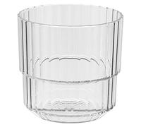 APS Gobelet Linea - Verre à boire en plastique Tritan de qualité supérieure de 0,22 l, sans BPA, empilable, incassable, réutilisable et lavable au lave-vaisselle, 220 ml, transparent