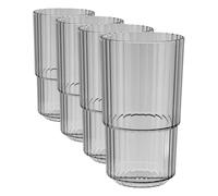 APS Gobelet Linea - Verre Tritan en plastique de qualité supérieure - 0,5 l - Sans BPA - Empilable, incassable - Réutilisable et passe au lave-vaisselle - 500 ml - Gris french (Lot de 4)
