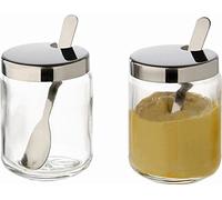 APS Jeu de 2 Verres à Moutarde Je Ø 5 cm, H: 6 cm Glas, Acier Inoxydable