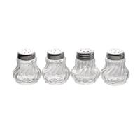 APS Germany – Set de 4 mini-salières/poivrières – Verre/acier inoxydable – Ø 3,5 cm H 4 cm