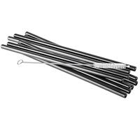 APS Lot de 10 pailles en Acier Inoxydable avec 1 Brosse de Nettoyage, réutilisables et respectueuses de l'environnement 21,5 cm, Durchmesser: Ø 8mm