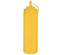 APS Lot de 6 bouteilles à presser Ø 7 cm H 26,5 cm 760 ml polyéthylène jaune avec couvercle à vis avec bouchon de bouchon Ouverture de remplissage : Ø 5,5 cm