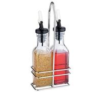 APS, Récipient en verre avec couvercle et bec verseur en polyéthylène anti-goutte pour vinaigre et huile - 24 cm de hauteur pour 0,12 l