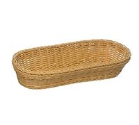 APS Panier à baguettes, ovale "PROFI LINE" - Panier, panier en osier en polypropylène - Dimensions : 28 x 16 cm / Hauteur : 8 cm / Couleur : Beige