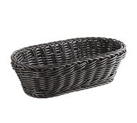 APS Panier à baguettes, ovale "PROFI LINE" - Panier, panier en osier en polypropylène - Dimensions : 28 x 16 cm / Hauteur : 8 cm / Couleur : Noir