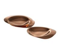 APS PEBBLES 40792 Lot de 4 assiettes en acier inoxydable avec revêtement PVD, 8,5 x 8 cm, hauteur 1 cm, aspect cuivre