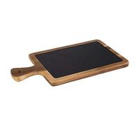 APS Germany Plateau de service 2 pièces 34 x 18 cm planche en bois d'acacia dessus ardoise naturelle