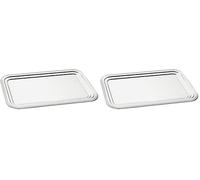 APS Plateau Party 41 x 31 cm, Metall Nickel et glanzchromé (Lot de 2)