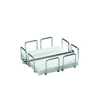 APS Porte-serviettes "Wire", distributeur de serviettes en métal chromé, porte-serviettes pour serviettes pliées en 1/4, poids inclus, 19 x 19 cm, 6,5 cm de haut, pour 50 serviettes