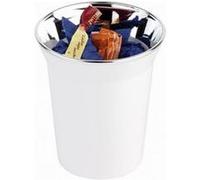 APS Germany Poubelle de table range-couverts TOP CHROME 1 L Ø13 cm H15 cm Blanc