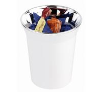 APS Germany Poubelle de table range-couverts TOP CHROME 1 L Ø13 cm H15 cm Blanc