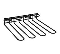 APS Rail à verres 29,5 x 32 x 6 cm - Support de verre chromé de qualité supérieure pour 12 verres - Support pour verres à vin - Pour bar, cuisine, bar, restaurant, noir