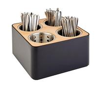 APS récipients pour couverts 27 x 27 cm, H: 15 cm SAN, noir, Holz