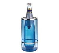 Rafraîchisseur de bouteille transparent isolant polystyrène - Bleu