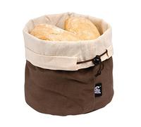 APS sac à pain beige-brun avec coussin chauffant avec billes en céramique et cordon de serrage en coton, réutilisable peut également être utilisé pour les petits pains, les œufs, etc., Ø 19,0 cm