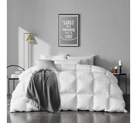 APSMILE Couette 260 x 240 cm Hiver en Duvet et Plumes | Ultra Gonflante | Ultra Chaude 600 g/m² | 100% Coton Égyptien Doux | Couette Plumes d'oie 2 Personnes | Lavable 40°C, Oeko-Tex et DOWNPASS