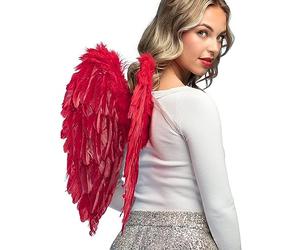 Aptafêtes - AC0049/ROUGE - Ailes d'ange plumes rouge - taille 50 x 50 cm