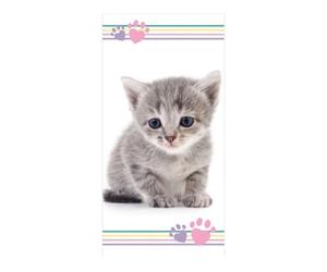 APTEX Serviette De Plage en Coton Chaton - Gris - 70 X 140 Cm