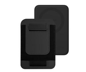 APTMAPT Le portefeuille MagSafe fonctionne avec Apple Find My, porte-cartes RFID à 5 cartes avec sangle pop-up, portefeuille magnétique puissant pour iPhone 17/16/15/14/13/12 Pro Max Air Plus