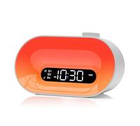 APUZOM Reveil Lumineux Simulateur d'Aube, Réveil Matin avec 7 Sonneries, 30 Sons Apaisants, 2 Réveils, Snooze, Minuteur, 20 Niveaux de Luminosité Veilleuse Enfant, Lampe de Chevet pour Ado/Adulte