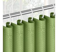 APXEL Gaufre Rideaux Baignoire Tissu, 180X200 CM Rideau Salle de Bain Baignoire en Polyester, Rideau de Douche avec 12 Crochets, Imperméable Anti-Moisissures pour Salle de Bain, Chambre, Vert