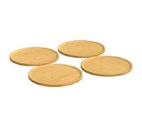 APXESS Lot de 4 assiettes à pizza rondes en bambou, Ø 32 x 1,5 cm, marron | Matériau robuste et résistant aux rayures, surface lisse, polyvalent