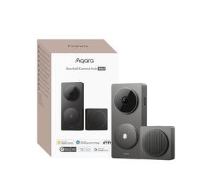 Aqara 2K Sonnette Video Hub G410 avec Carillon Gris, HomeKit Secure Video | Hub Matter Intégré, Wi-FI 2,4G/5GHz, Zigbee et Thread, 4:3, sans Fil/Filaire, Compatible avec Alexa, Google, Home Assistant