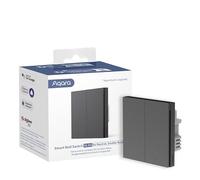 Aqara Interrupteur Mural Intelligent H1 EU (Double Boutons, Sans Neutre), NÉCESSITE AQARA HUB, de l'Interrupteur à Télécommande, est Compatible avec Alexa, HomeKit, Google Assistant, IFTTT, Gris
