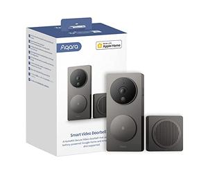 Aqara Sonnette Vidéo G4 avec Carillon, Reconnaissance Faciale, WiFi 2,4GHz | Sonnette sans Fil ou Filaire, Automatisation,1080p, Sonnette sans Fil avec Camera, Compatible HomeKit, Alexa, Google Home