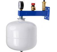 Aqbau Bac d'expansion à membrane d'eau potable 12 l avec groupe de sécurité | Pour systèmes d'eau chaude fermés, console en acier, vanne de 6 bar