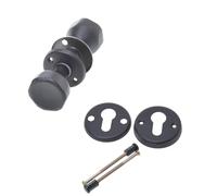 Aqbau® Bouton de porte rotatif avec rosace PZ | Poignée de porte | Set complet de boutons de porte avec boulons et vis (noir)