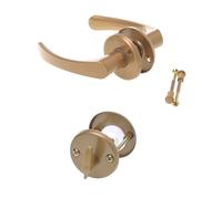 Aqbau® Ensemble de poignées de porte sur rosace - Poignée de porte - Poignée de porte - Poignée de porte dorée (WC - Salle de bain)