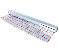 Aqbau Film grillagé pour chauffage au sol - Rouleau de 50 m² - Film isolant en aluminium - 0,105 mm - Extra épais - Film isolant thermique avec grille de pose de 10 x 10 cm - Protection contre