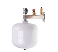 Aqbau® Kit vase d'expansion à membrane de 18 litres avec groupe de sécurité en acier inoxydable pour eau potable Réservoir d'équilibrage de pression Blanc Réservoir sous pression Membrane pour circuit