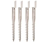 Aqbau Lot de 4 supports de poteau en L pour poteaux en bois carré visser, douilles et douille de sol à visser