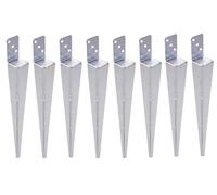 Aqbau Lot de 8 supports de poteau à enfoncer - Galvanisés à chaud - Manchons de sol à enfoncer en L - 60 x 600 mm