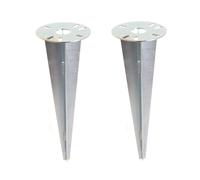 Aqbau Piquet pour lampe de jardin 30 cm - Housse d’encastrement pour lampe extérieure - Cheville de sol pour éclairage de jardin - Plaque de montage 11,5 cm - Acier 2 mm galvanisé à chaud - Support