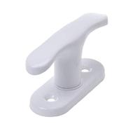 Aqbau Poignée de Fenêtre en Métal Blanc - Crémone Universelle pour Fenêtre PVC, Bois et Alu, Poignée de Porte de Balcon avec Carré de 7mm (découpable), Entraxe 43mm, Ferrure de Fenêtre Standard