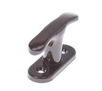Aqbau Poignée de Fenêtre en Métal Marron - Crémone Universelle pour Fenêtre en Bois et PVC, Poignée de Porte de Balcon avec Carré de 7mm (découpable), Entraxe 43mm, Ferrure de Fenêtre Classique
