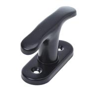 Aqbau Poignée de Fenêtre en Métal Noir Mat - Crémone Universelle Style Industriel pour Fenêtre PVC, Bois et Alu, Poignée de Porte de Balcon avec Carré de 7mm (découpable), Entraxe 43mm