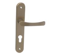 Aqbau® Poignée de porte avec plaque longue dorée, poignée de porte, poignée de porte, ferrure de porte (PZ)
