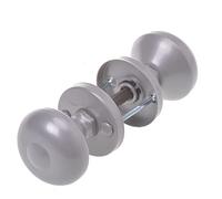 Aqbau Poignée de porte ronde avec rosace - En 2 parties - Argent - Pour portes intérieures et extérieures - En aluminium revêtu par pulvérisation - Set complet de boutons de porte avec boulons et vis