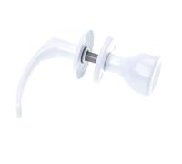 Aqbau® Poignée de porte rotative avec bouton de porte | Poignée de porte | Bouton | Bouton | Kit complet avec boulons et vis (blanc)