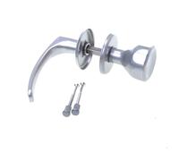 Aqbau® Poignée de porte rotative avec bouton de porte | Poignée de porte | Bouton de porte | Kit complet avec boulons et vis (argent)